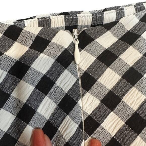 Rumer Black & White Checked Plaid High Front Slit Bisou Maxi Skirt Women Sz S - Picture 8 of 12